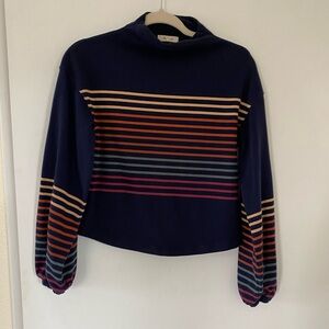 Madewell Navy Rainbow Striped Sweater XXS